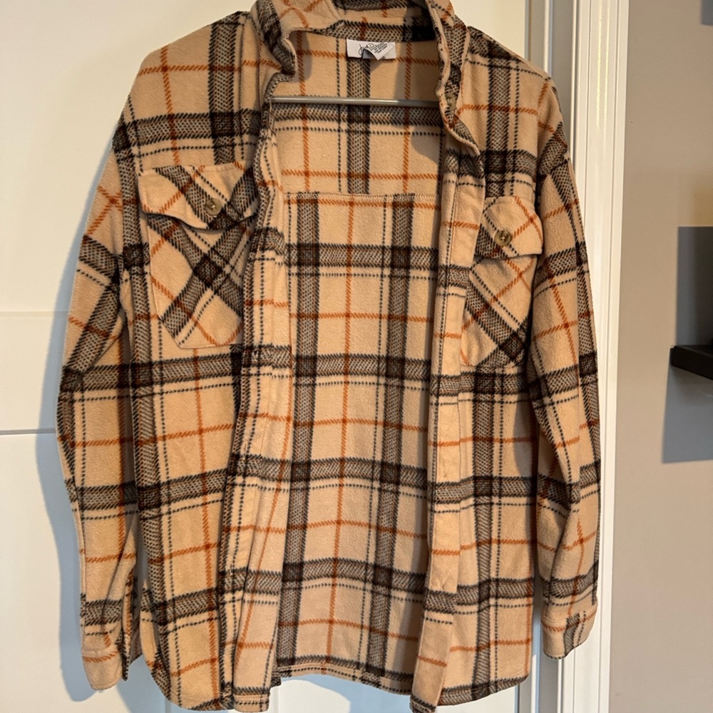 Plaid Button-Up Shirt Jacket